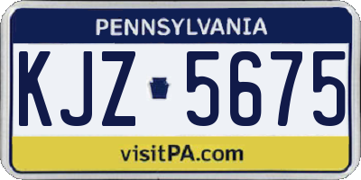 PA license plate KJZ5675