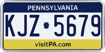 PA license plate KJZ5679