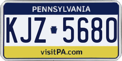 PA license plate KJZ5680
