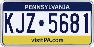 PA license plate KJZ5681