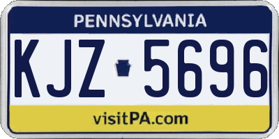 PA license plate KJZ5696