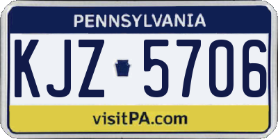PA license plate KJZ5706