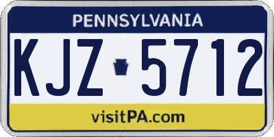 PA license plate KJZ5712