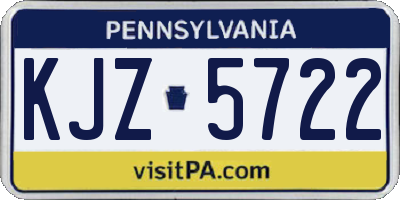 PA license plate KJZ5722