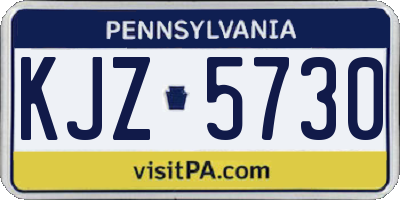 PA license plate KJZ5730