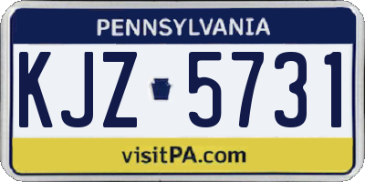 PA license plate KJZ5731