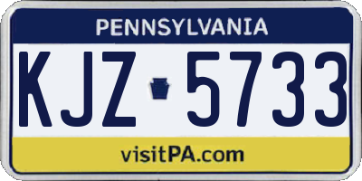 PA license plate KJZ5733