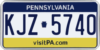 PA license plate KJZ5740