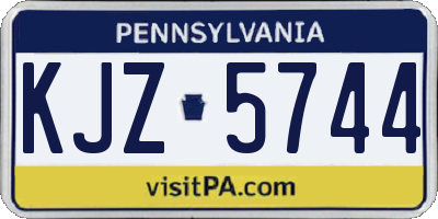 PA license plate KJZ5744