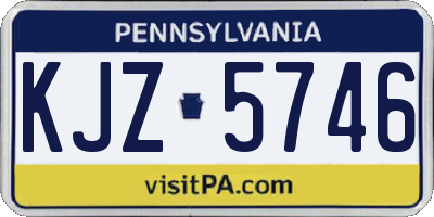 PA license plate KJZ5746