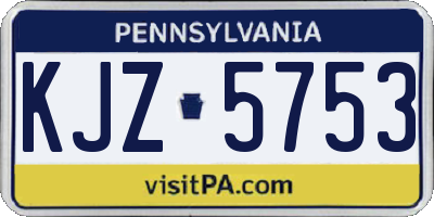 PA license plate KJZ5753