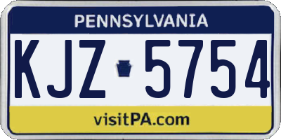 PA license plate KJZ5754