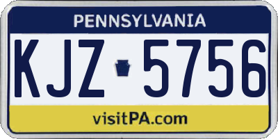 PA license plate KJZ5756