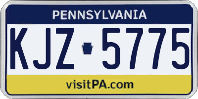 PA license plate KJZ5775