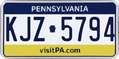 PA license plate KJZ5794