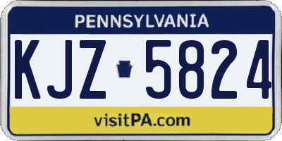 PA license plate KJZ5824