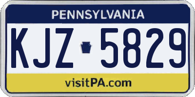 PA license plate KJZ5829