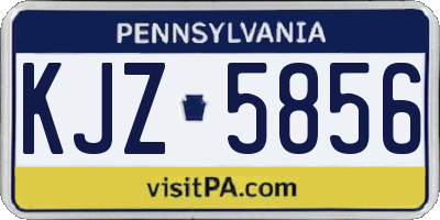 PA license plate KJZ5856