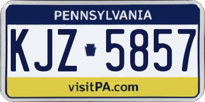 PA license plate KJZ5857