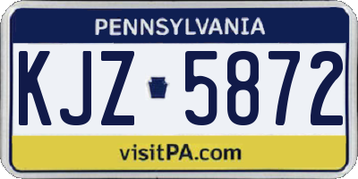 PA license plate KJZ5872