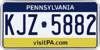 PA license plate KJZ5882