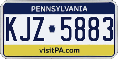 PA license plate KJZ5883