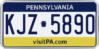 PA license plate KJZ5890