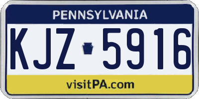 PA license plate KJZ5916