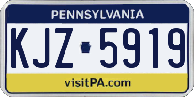 PA license plate KJZ5919
