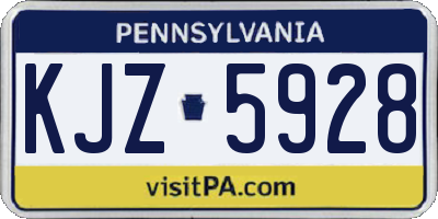PA license plate KJZ5928