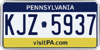 PA license plate KJZ5937