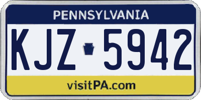 PA license plate KJZ5942
