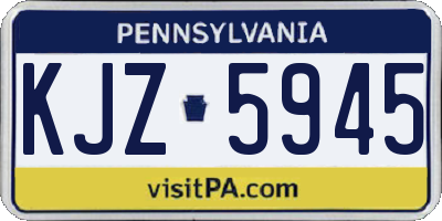 PA license plate KJZ5945