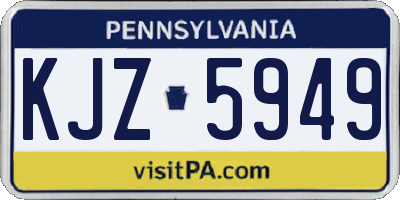 PA license plate KJZ5949