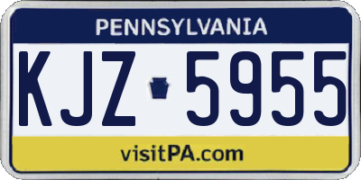 PA license plate KJZ5955