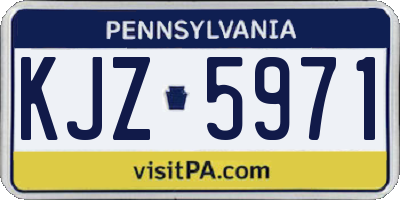 PA license plate KJZ5971