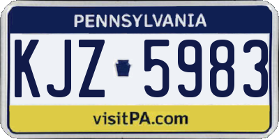 PA license plate KJZ5983