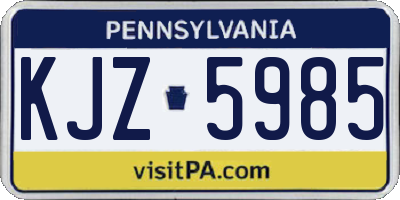 PA license plate KJZ5985
