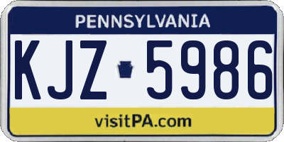 PA license plate KJZ5986