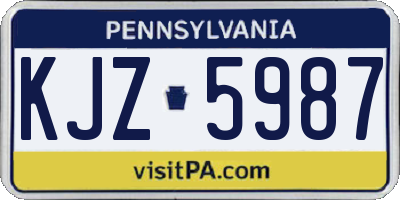 PA license plate KJZ5987