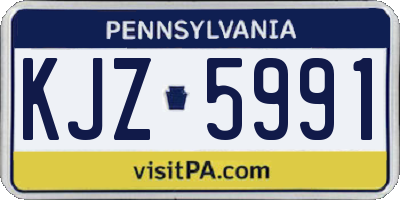 PA license plate KJZ5991