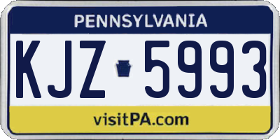 PA license plate KJZ5993