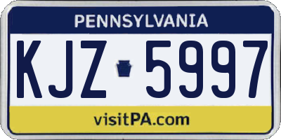 PA license plate KJZ5997