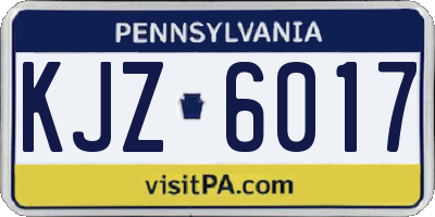 PA license plate KJZ6017