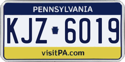 PA license plate KJZ6019