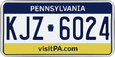 PA license plate KJZ6024