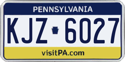 PA license plate KJZ6027
