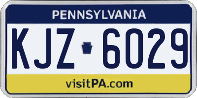 PA license plate KJZ6029