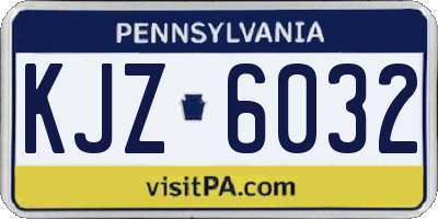 PA license plate KJZ6032