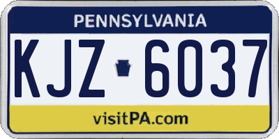 PA license plate KJZ6037